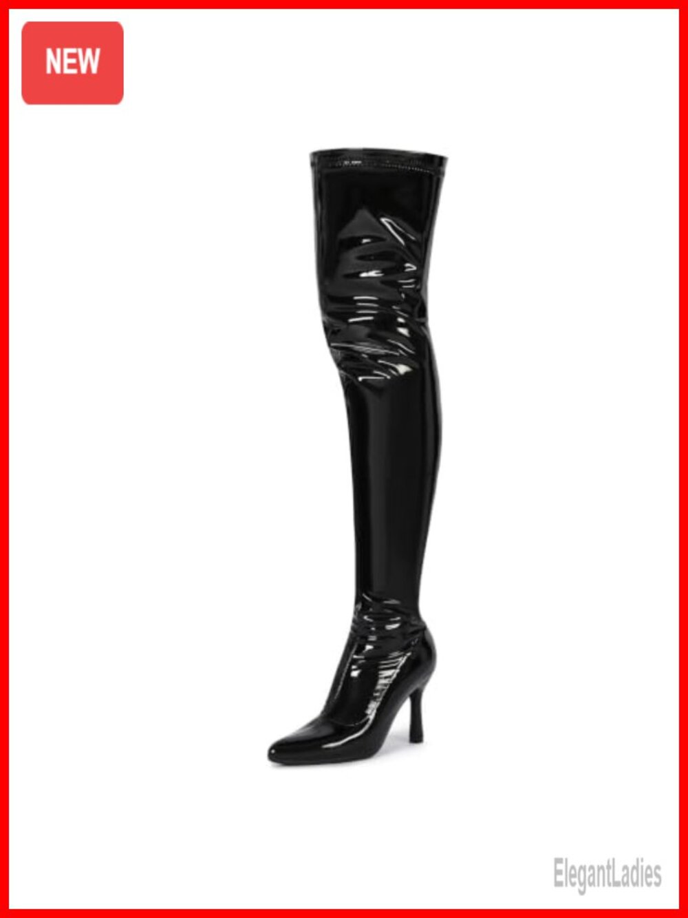 Stiletto Thigh High Boots Pointed Toe Over Knee Boot PU